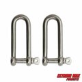 Extreme Max Extreme Max 3006.8207.2 BoatTector Stainless Steel Long D Shackle - 3/8", 2-Pack 3006.8207.2